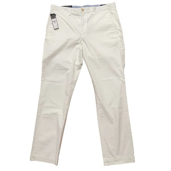 Polo Ralph Lauren Chino Pants Mens Size 34x32 Stretch Straight Fit White NEW - Picture 1 of 6